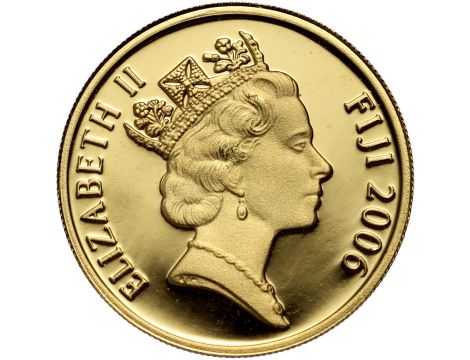 4701. Fidżi, 10 dolarów 2006, Statek Santa Maria, 1/25 uncji złota - 2