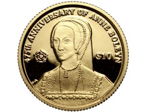 Brytyjskie Wyspy Dziewicze, 10 dolarów 2011, Anna Boleyn, 1/25 uncji złota
