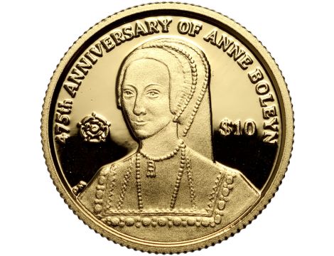 Brytyjskie Wyspy Dziewicze, 10 dolarów 2011, Anna Boleyn, 1/25 uncji złota