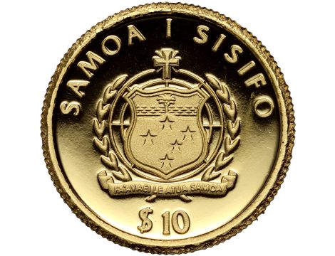 4705. Samoa, 10 dolarów 2008, SMS Bismarck - 1 g Au999 - 2