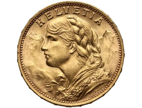 Szwajcaria, 20 franków 1927, Helvetia Vreneli