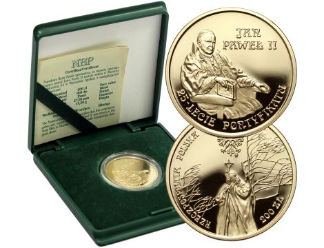 Polska, 200 złotych 2003, Jan Paweł II, 25-lecie pontyfikatu