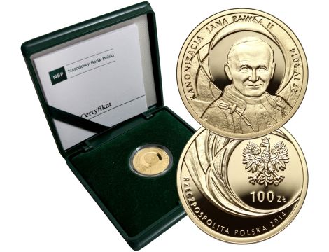 Polska, 100 złotych 2014, Jan Paweł II, Kanonizacja