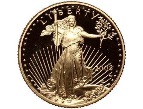 USA, 10 dolarów 2003, Amerykański Orzeł, Proof, 1/4 uncji złota