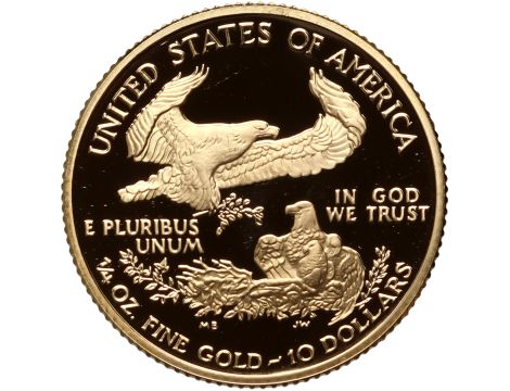 USA, 10 dolarów 2003, Amerykański Orzeł, Proof, 1/4 uncji złota - 2