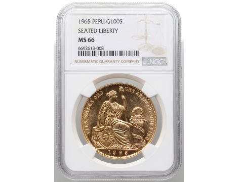 Peru, 100 soli 1965, NGC MS66