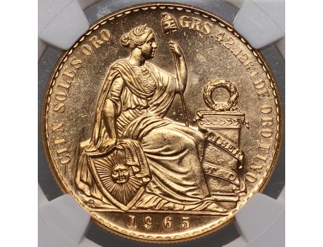 Peru, 100 soli 1965, NGC MS66 - 2