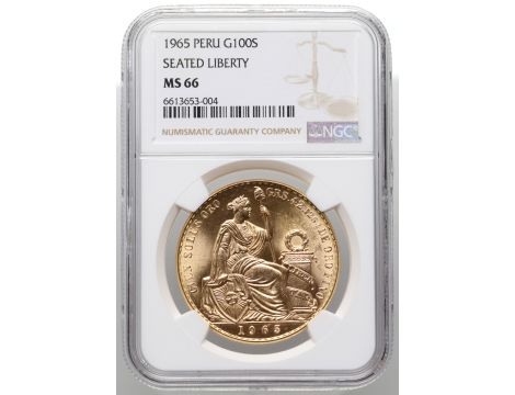 Peru, 100 soli 1965, NGC MS66