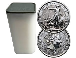 Tuba mennicza 25 x Britannia 2017 uncja srebra