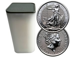 Tuba mennicza 25 x Britannia 2022 uncja srebra