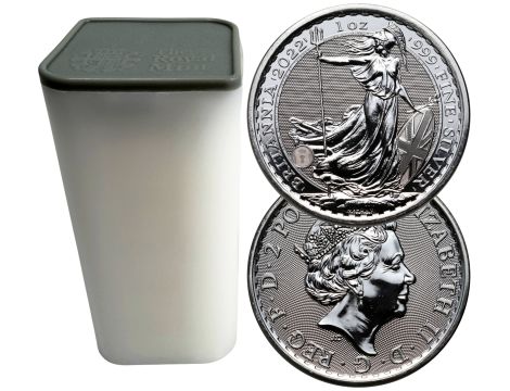 Tuba mennicza 25 x Britannia 2022 uncja srebra