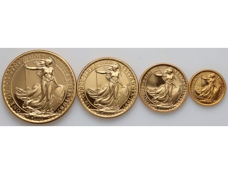 Wielka Brytania, Zestaw złotych monet Britannia 1987, Proof - 2