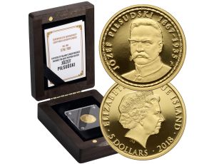 Niue, 5 dolarów 2018, Józef Piłsudski, 1/10 uncji złota