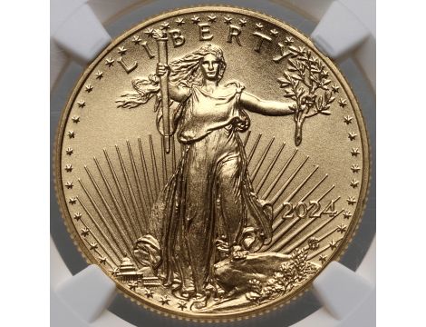 USA, 25 dolarów 2024, Gold Eagle, NGC MS70, 1/2 uncji złota - 2