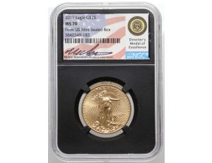 USA, 25 dolarów 2019, Gold Eagle, NGC MS70, 1/2 uncji złota