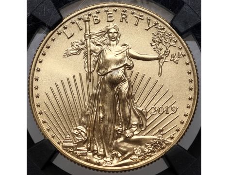 USA, 25 dolarów 2019, Gold Eagle, NGC MS70, 1/2 uncji złota - 2