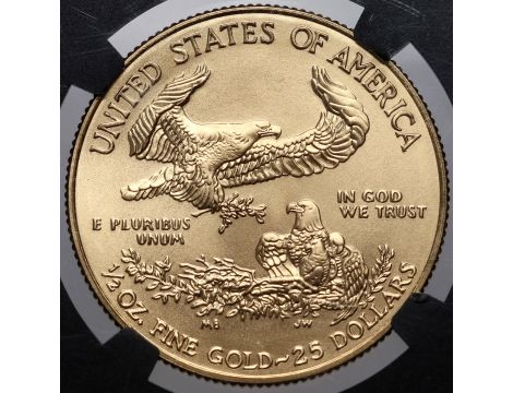 USA, 25 dolarów 2019, Gold Eagle, NGC MS70, 1/2 uncji złota - 3