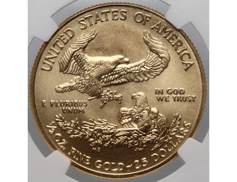 USA, 25 dolarów 2011, Gold Eagle, NGC MS70, 1/2 uncji złota - 3