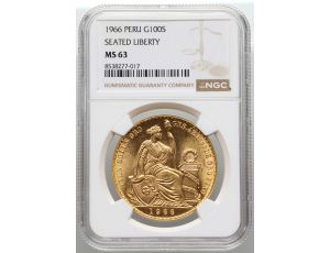 Peru, 100 soli 1966, NGC MS63