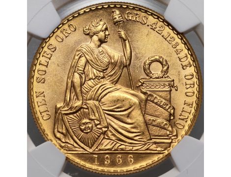 4790. Peru, 100 soli 1966, NGC MS63 - 2