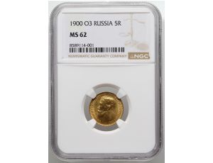 Rosja, Mikołaj II, 5 rubli 1900 (FZ), NGC MS62