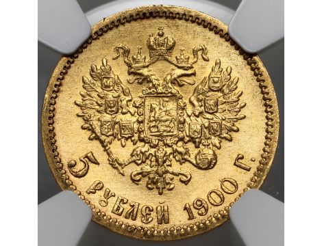 4791. Rosja, Mikołaj II, 5 rubli 1900 (FZ), NGC MS62 - 3