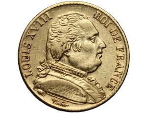 Francja, Ludwik XVIII, 20 franków 1815 A, Paryż
