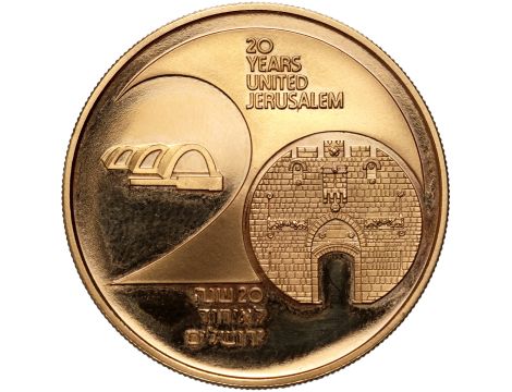4804. Izrael, 10 szekli 1987, 20 lat zjednoczonej Jerozolimy, 1/2 uncji złota - 2