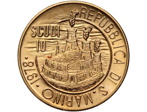 San Marino, 10 scudi 1978 - 30 g Au917 - 2