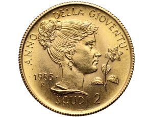 San Marino, 2 scudi 1985, Rok Młodych - 4 g Au917
