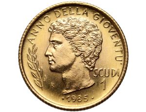 San Marino, 1 scudo 1985, Rok Młodych - 2 g Au917