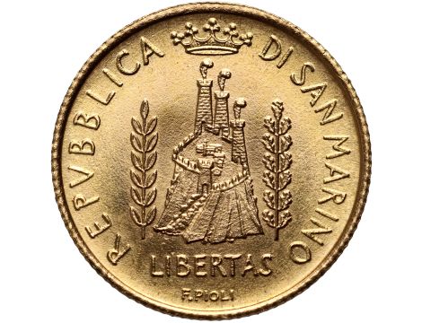San Marino, 1 scudo 1985, Rok Młodych - 2 g Au917 - 2