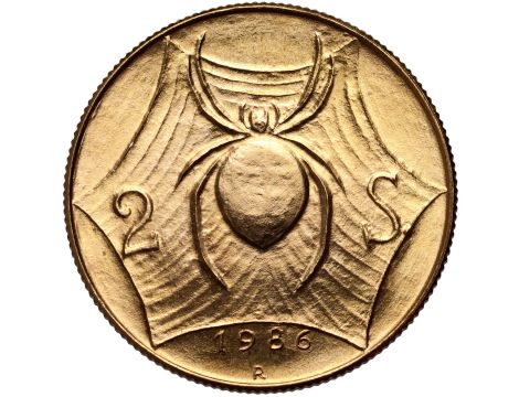 4809. San Marino, 2 scudi 1986, Pająk, 1/5 uncji złota