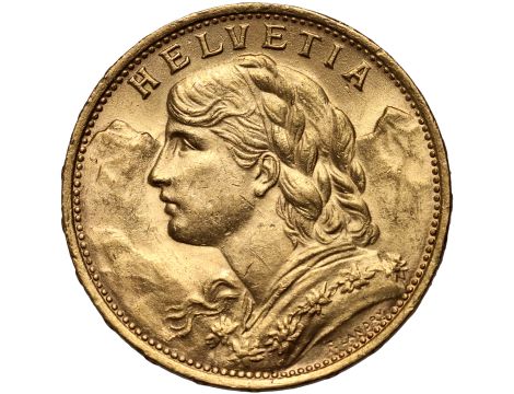 4818. Szwajcaria, 20 franków 1922, Helvetia Vreneli