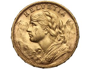 Szwajcaria, 20 franków 1913, Helvetia Vreneli