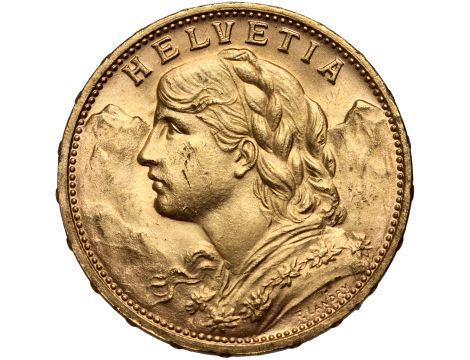 Szwajcaria, 20 franków 1913, Helvetia Vreneli