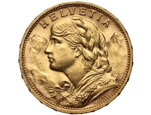 Szwajcaria, 20 franków 1913, Helvetia Vreneli