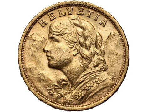 Szwajcaria, 20 franków 1912, Helvetia Vreneli