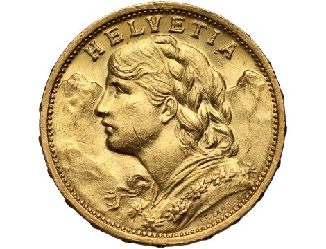 4823. Szwajcaria, 20 franków 1909, Helvetia Vreneli