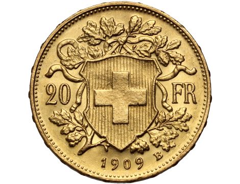 4823. Szwajcaria, 20 franków 1909, Helvetia Vreneli - 2