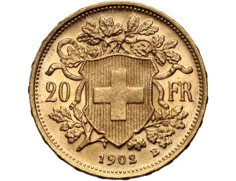 4824. Szwajcaria, 20 franków 1902, Helvetia Vreneli - 2