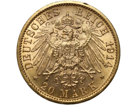 4833. Niemcy, Prusy, Wilhelm II, 20 marek 1914 A, Berlin, Uniform Mundur - 2