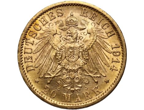 4842. Niemcy, Prusy, Wilhelm II, 20 marek 1914 A, Berlin, Uniform Mundur - 2