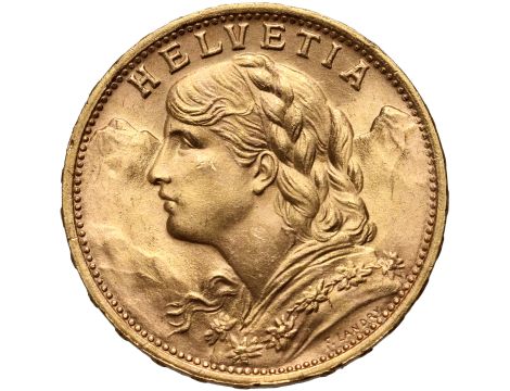4844. Szwajcaria, 20 franków 1949, Helvetia Vreneli