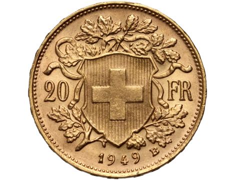 4844. Szwajcaria, 20 franków 1949, Helvetia Vreneli - 2