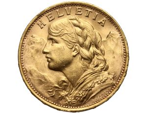 Szwajcaria, 20 franków 1927, Helvetia Vreneli