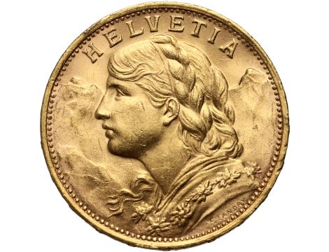 4845. Szwajcaria, 20 franków 1927, Helvetia Vreneli