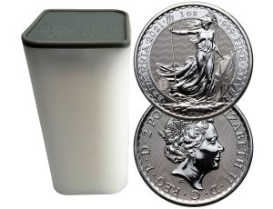 Tuba mennicza 25 x Britannia 2021 uncja srebra