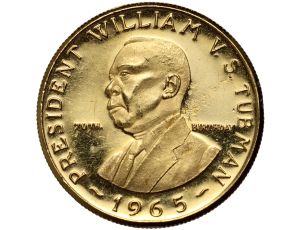 Liberia, 12 dolarów 1965, 70. urodziny prezydenta Williama Tubmana