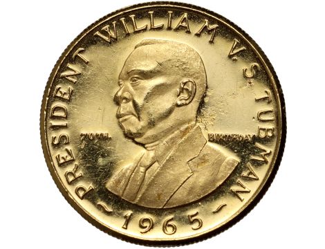 Liberia, 12 dolarów 1965, 70. urodziny prezydenta Williama Tubmana